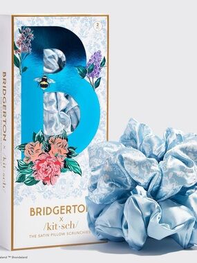 Kitsch x Bridgerton Satin Pillow Scrunchies in Light Blue (2-Pack)